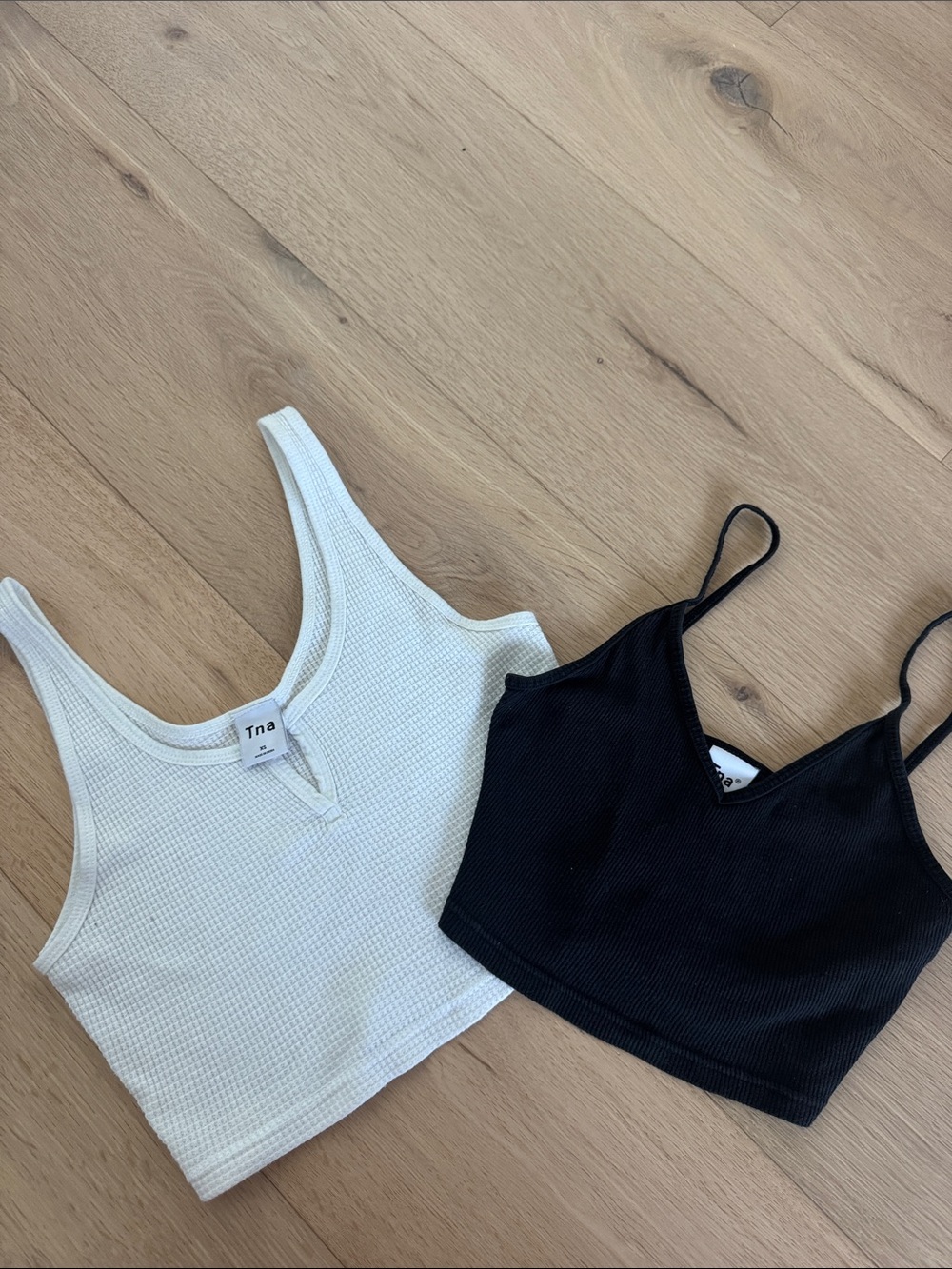 TNA Ribbed Camisole Duo - White & Black